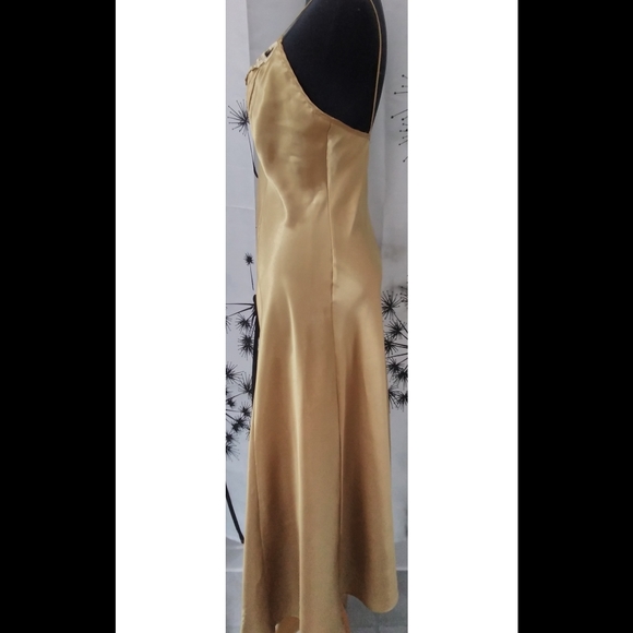 Le Boudoir Long Gold Nightgown with Heart accents - Picture 3 of 4